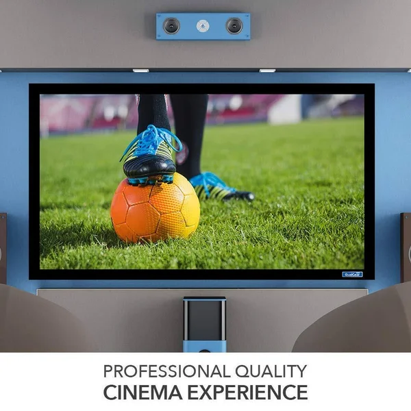 QualGear 110-inch Fixed Frame Projector Screen 16: 9 4K HD High Definition 1.0 Gain Acoustic White (QG-PS-FF6-169-110-A)