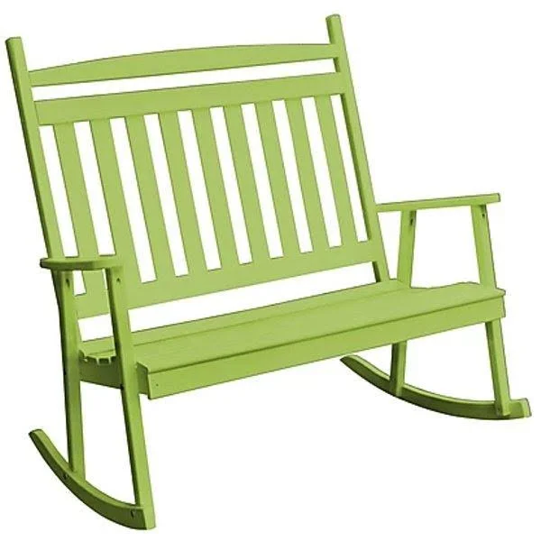 Yellow Pine Double Classic Porch ROCKER - Size: 3.5, Green