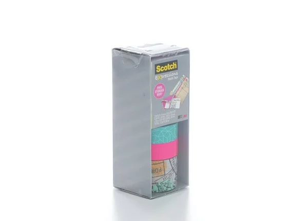 Scotch Expressions Washi Tape, Multi-Pack with Storage Box, Neon Pink, Travel, 3 Rolls (C317-3PK-TRV)