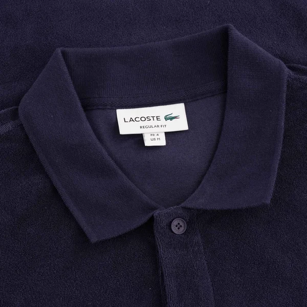 Lacoste Cotton Fleece Blend Regular Fit Polo Shirt, Navy| PH5474-166