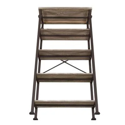 4-Tier Industrial Bookcases - Vintage Open Etagere Bookshelf, Multi-functional Shelf Units for Collection Williston Forge Size: (