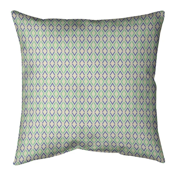 Full Color Arrow Diamonds Indoor/Outdoor Pillow - 16 x 16 - Pink & Teal - N/A