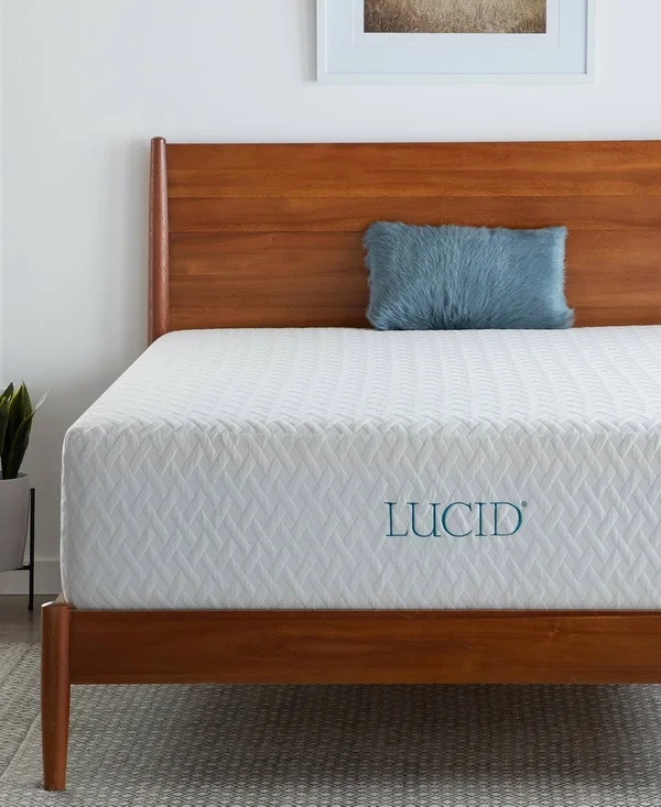 Dream Collection by Lucid 14x22 Plush Memory Foam Full Mattress White