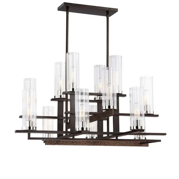 Minka Lavery-4609-101-Maddox Roe - Chandelier 10 Light Iron Ore/Gold