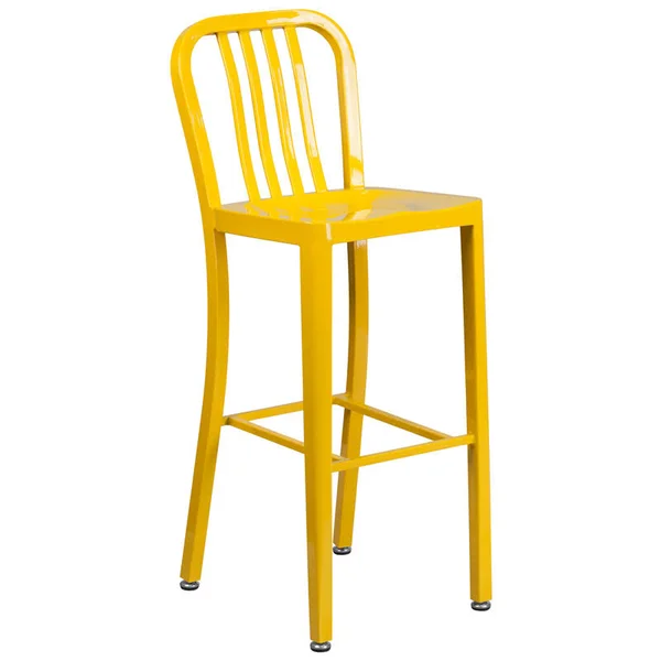 Alston Quality FM2700-30Y 30 in. Metal Dining Counter Stool Yellow