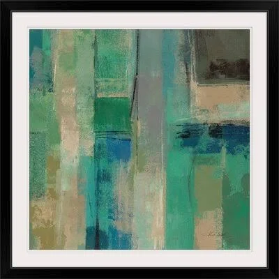 Emerald Fields Square II by Silvia Vassileva - Print Wrought Studio Format: Black Frame, Size: 28x22 H x 28x22 W x 1x22 D