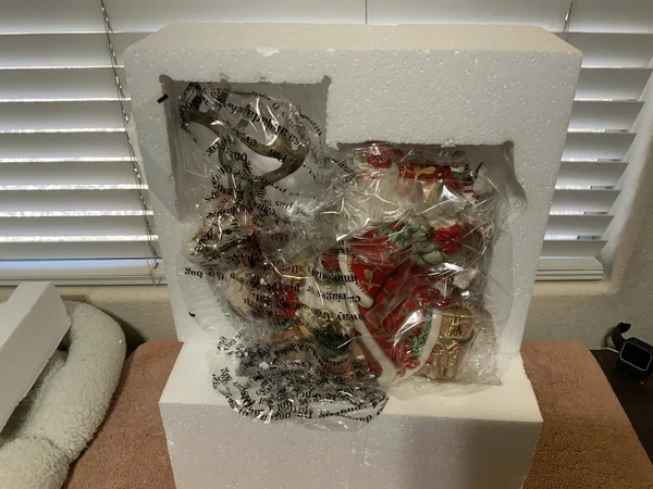 Fitz and Floyd - Cardinal Christmas Santa and Stag Centerpiece