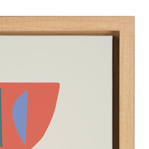 Kate and Laurel Sylvie Mid-Century Succulents Framed Canvas Wall Art by Rachel Lee - 18x24 Natural, Abstract Wall Decor