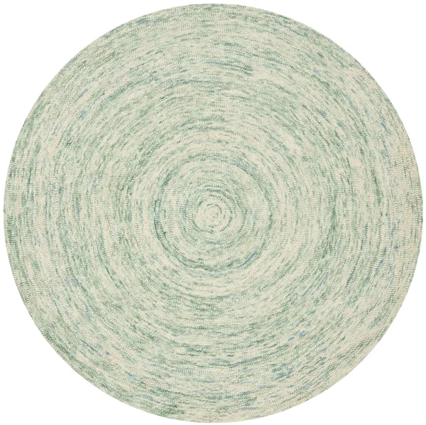 Safavieh 6& x 6& Round Ikat IKT635A Ivory, Blue Rug
