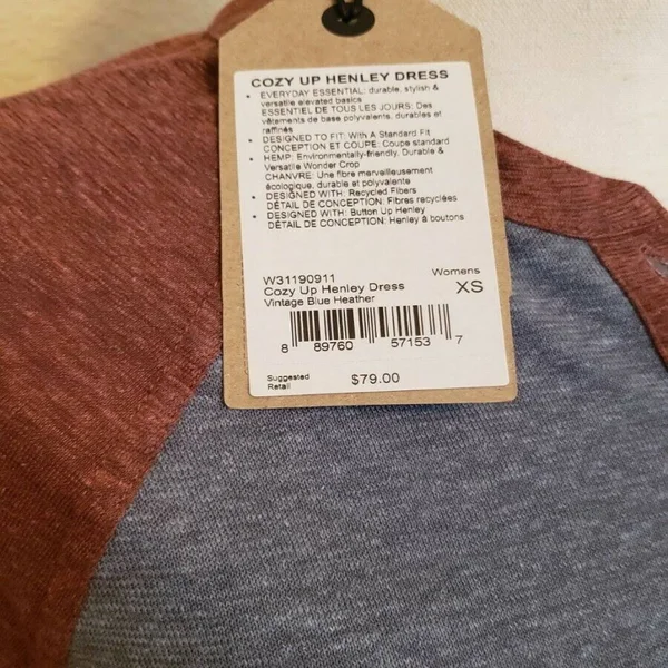 Prana Cozy Up Henley Dress - Women's Vintage Blue Heather - Xs