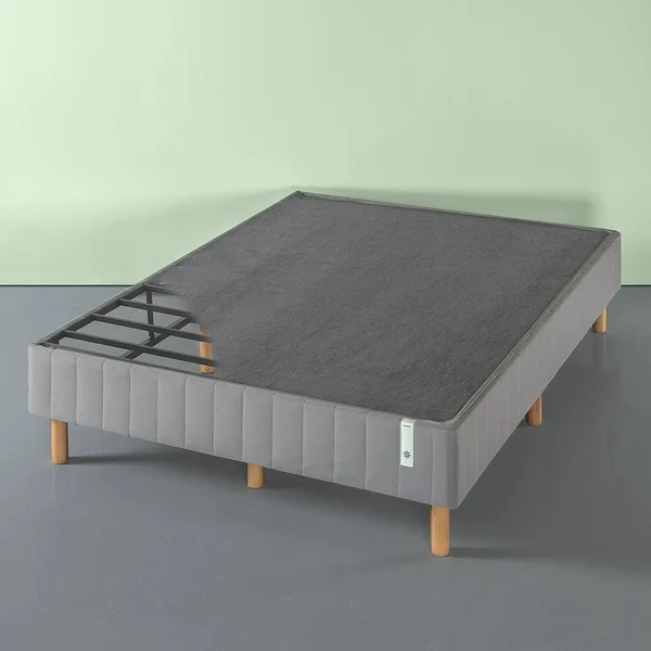 Zinus Justina Quick Snap Standing Mattress Foundation - Platform Bed, No Box Spring Needed, Grey Queen