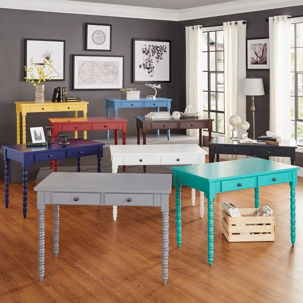 Inspire Q Lyndale 2-Drawer Lix Legs Office Desk by Bold, White