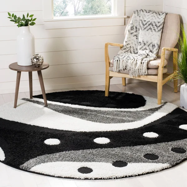 Safavieh Florida Shag Riet Abstract Rug - 6&7x22 x 6&7x22 Round - Brown/Ivory