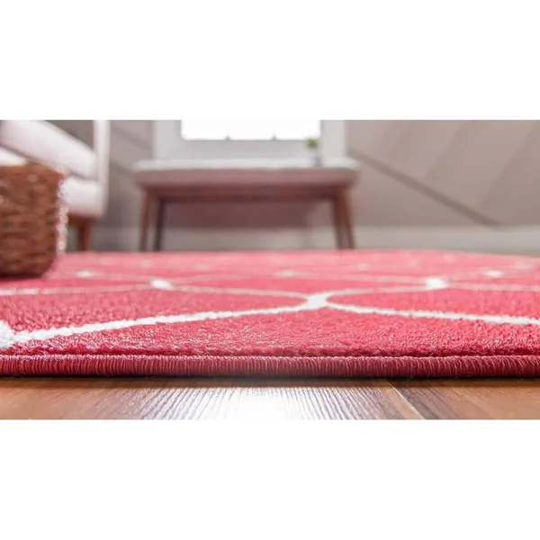 Unique Loom Rounded Trellis Frieze Rug - 8& 0 x 8& 0, Round