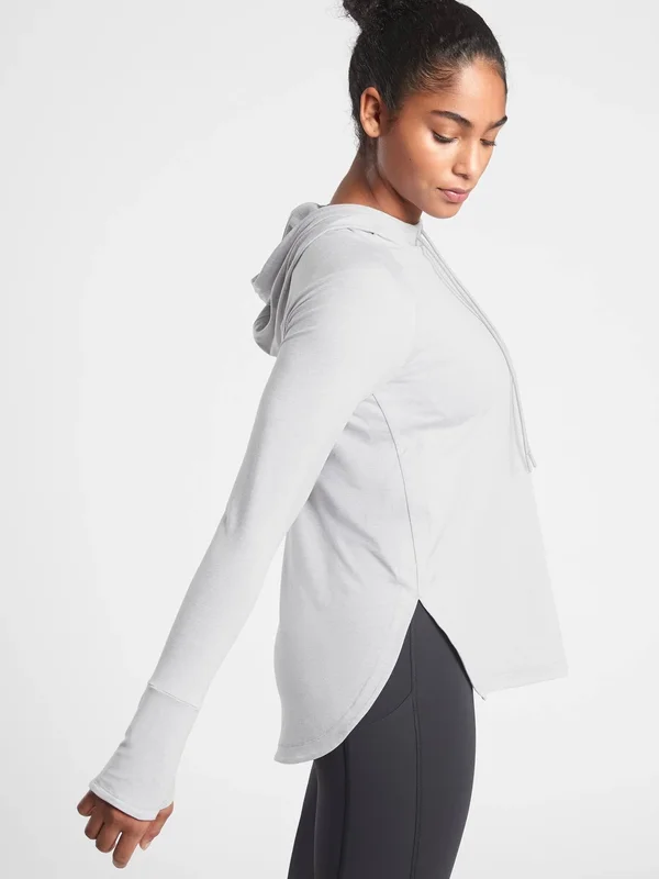 Athleta Women's Uptempo Hoodie Sweatshirt Norwegian Grey Tall Size XL