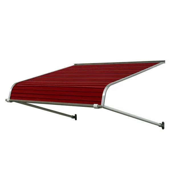 NuImage Awnings 1100 72-in Wide x 54-in Projection Brick Red Solid Open Slope Door Fixed Awning, K110907213