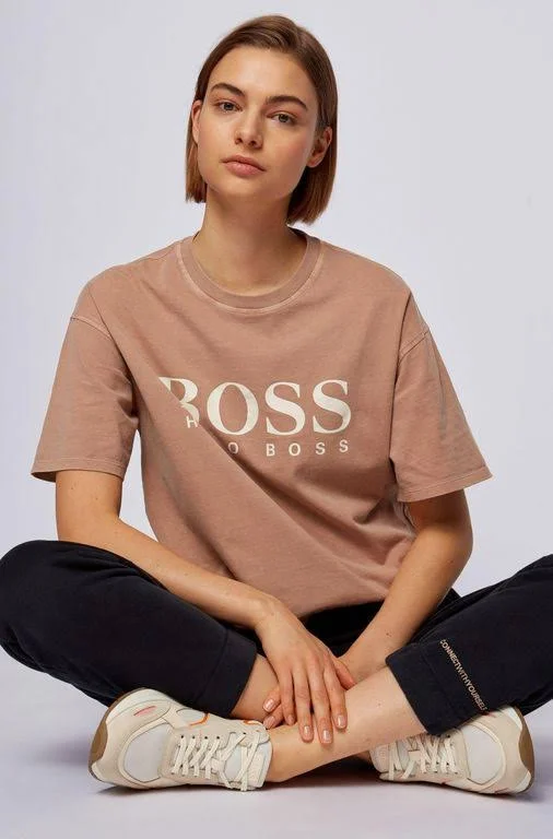 Hugo Boss - Cotton Blend Tracksuit Bottoms with Logo Print - Black