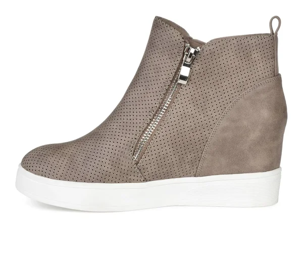 Journee Collection Women's Pennelope Sneaker Wedge - Taupe