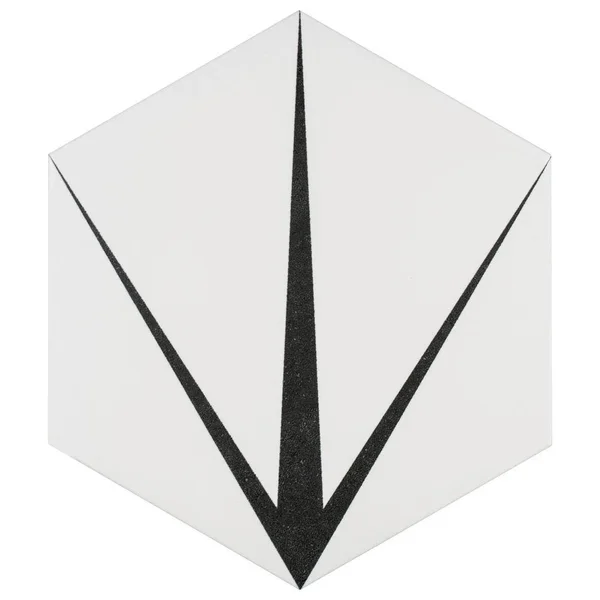 Merola Tile Trident Hex Blanco Encaustic 8-5/8 in. x 9-7/8 in. Porcelain Floor and Wall Tile (11.56 Sq. ft., Case), White and B