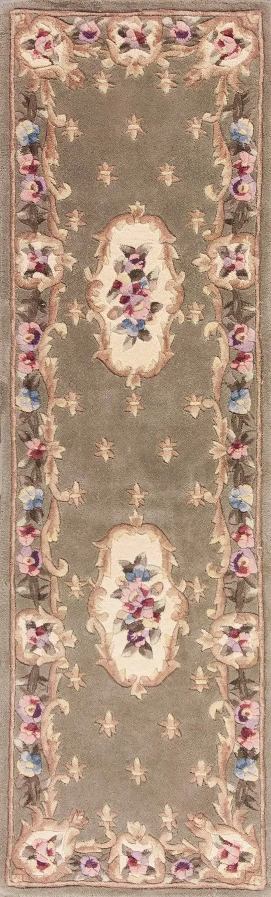 Kas Rugs Ruby 8902 Sage Fleur-de-lis Aubusson Area Rug