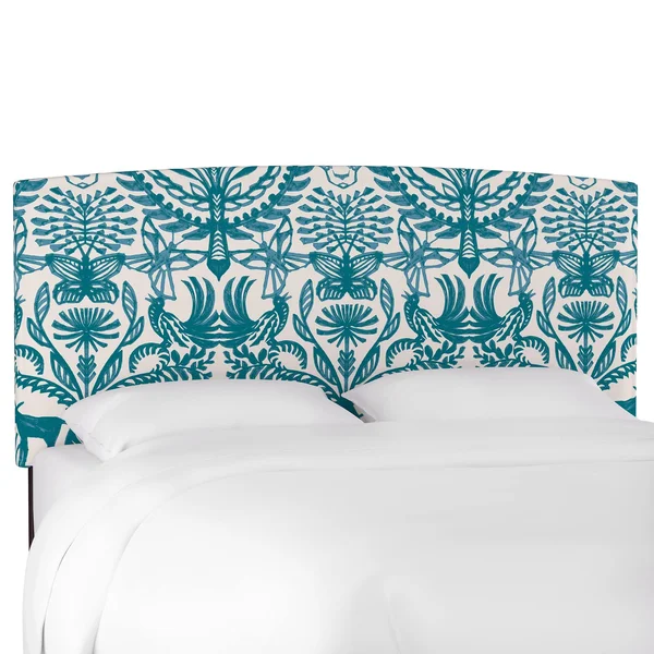 King Upholstered Headboard Animal Print Teal/Cream - Opalhouse