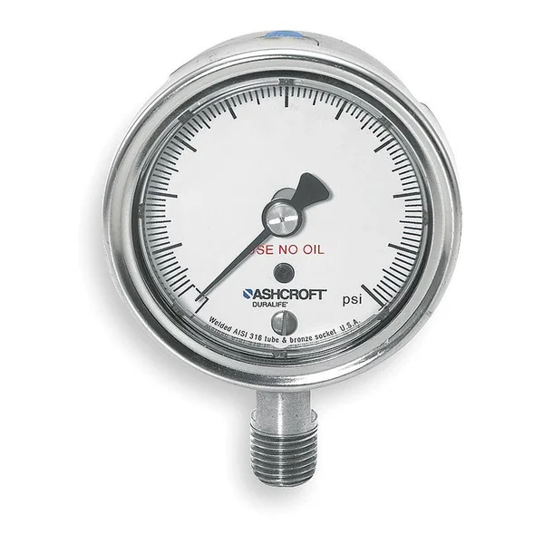Ashcroft 251009SW02LX6B15 Pressure Gauge - 0 to 15 Psi, 2-1/2In, 1/4In