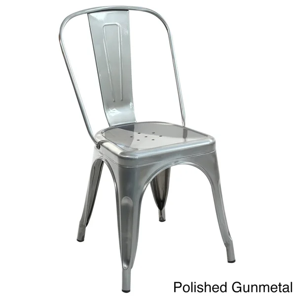 Edgemod Trattoria Side Chair, Polished Gunmetal