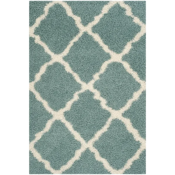 Safavieh Dallas Shag SGD257J 5&1x22 x 7&6x22 Ivory - Light Blue Area Rug