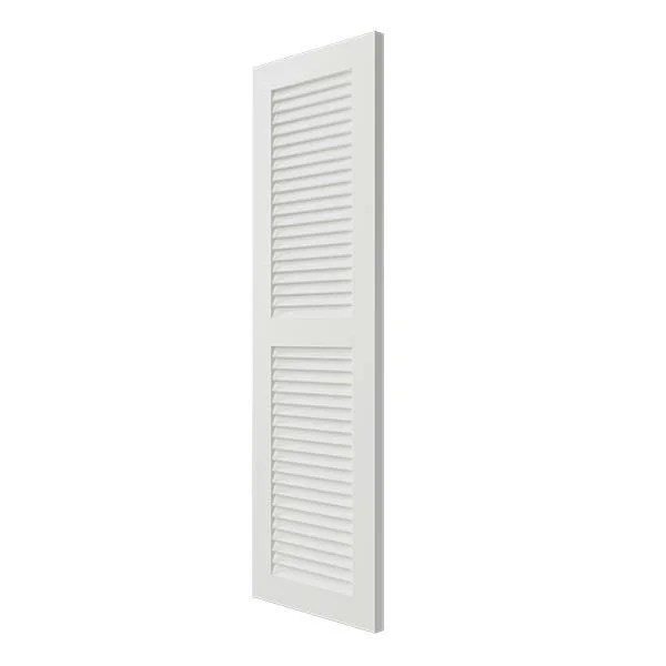 Ekena Millwork CWL18X076UNC 18x22W x 76x22H Exterior Composite Louvered Shutters (Per Pair), Unfinished