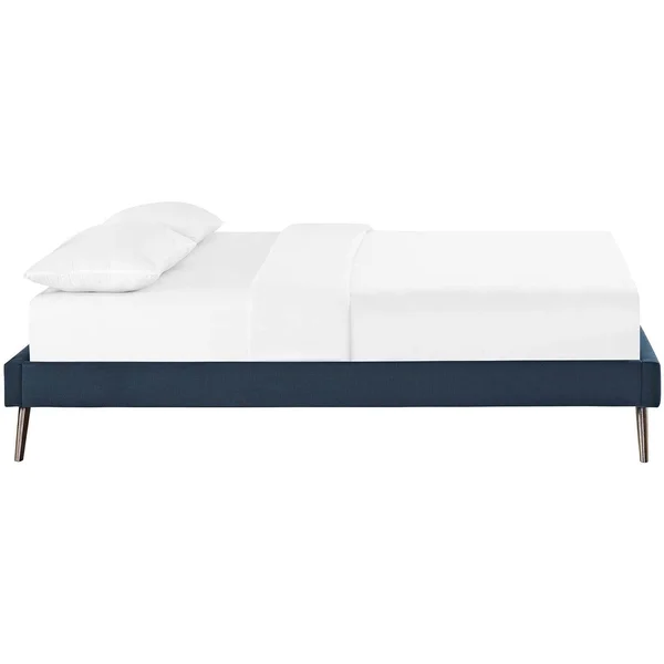 Modway Loryn King Fabric Bed Frame with Round Splayed Legs - Beige