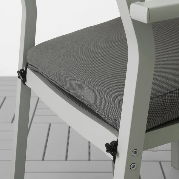 IKEA - SJ腖LAND Table and 4 Armchairs, Outdoor, SJ腖LAND Dark gray/Fr鰏鰊/Duvholmen Dark Gray, 61 1/4x35 1/4