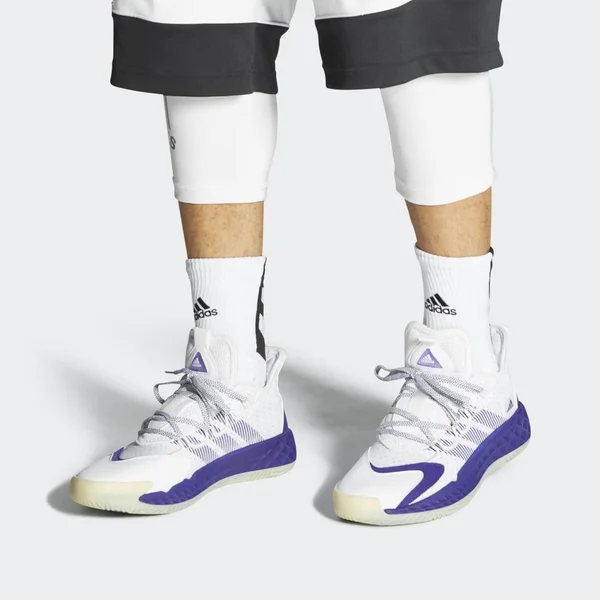 Adidas Pro Boost Low Shoes - Unisex - Cloud White, Team Colleg Purple, Chalk White - M 19, W 20