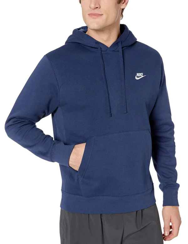 Men's Nike Sportswear Club Fleece Pullover Hoodie - Size: XXL, Midnight Navy