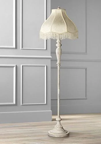 360 Lighting Vintage Chic Floor Lamp Base Antique White for Living Room Reading Bedroom Office