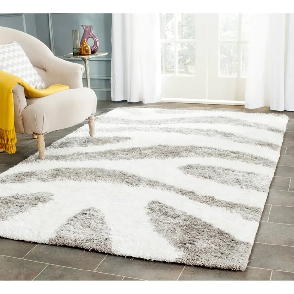 Safavieh Barcelona Shag Ivory/Silver 3 ft. x 5 ft. Area Rug