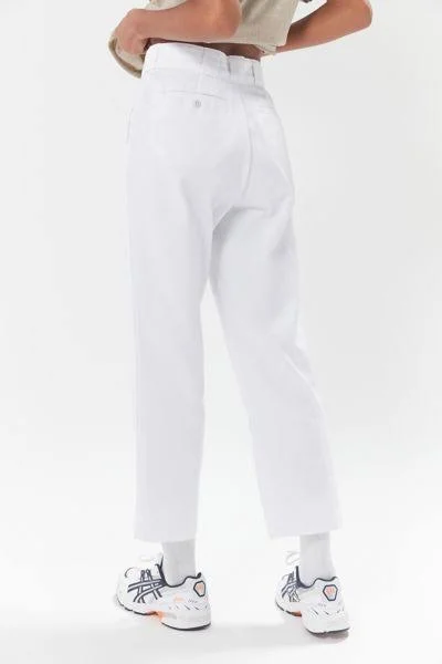 Dickies Women's Urban Outfitters High-Rise Ankle Pants - Stonewashed White Size 12 (FP876)