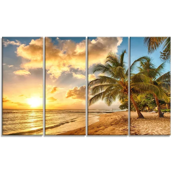 Gorgeous Beach of Island Barbados - Modern Seascape Canvas Oversized