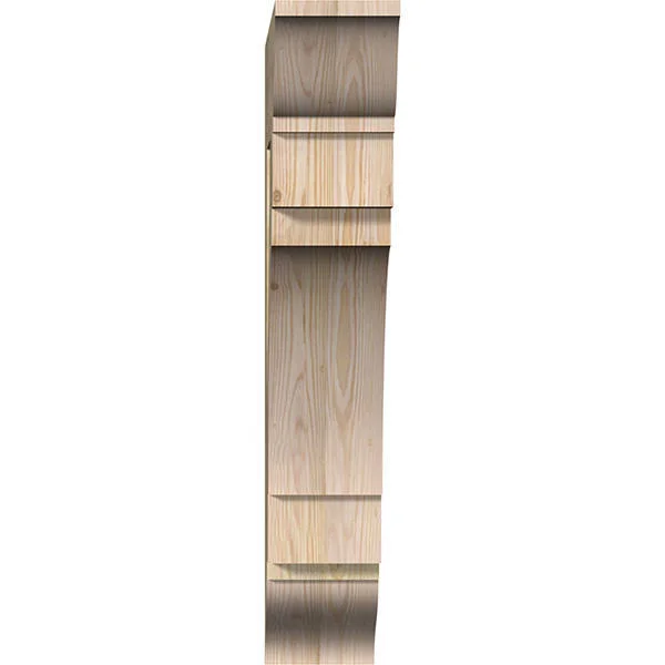 Ekena Millwork BKT06X26X34MRC01RDF 6x22W x 26x22D x 34x22H Merced Traditional Rough Sawn BRACKET - Douglas Fir