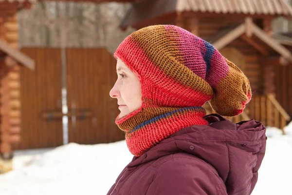 Knitted Winter Balaclava Knit Face Mask Fashion Hat Crochet Acrylic Yarn Handmade Slouchy Hood Hiking Ski Man Woman Unisex Motle