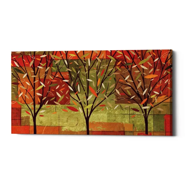 Epic Graffiti 'Watercolor Forest II' by Veronique Charron - Canvas Wall Art, 60 inchx30 inch, Size: 60 x 30, Red
