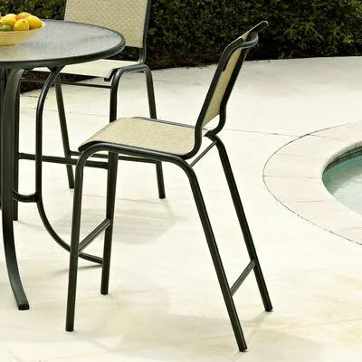 Reliance 29x22 Patio Bar Stool Telescope Casual Finish: Textured Kona, Fabric: Red 1D