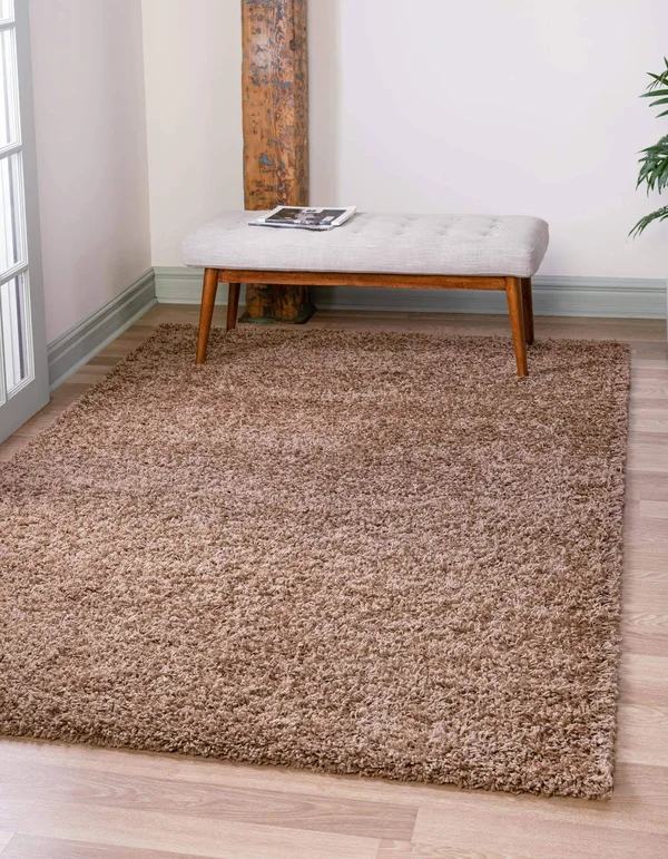 Solid Shag Rug 9x12, Cocoa