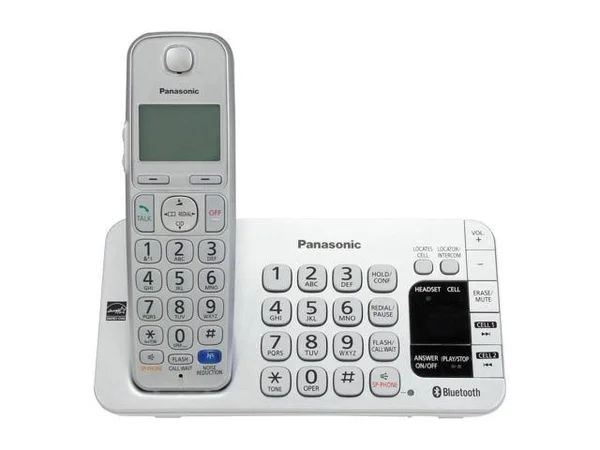 Panasonic KX-TGE273S Link2Cell Bluetooth Enabled Phone With 2 Handsets, 3000 Name/Number, Silver