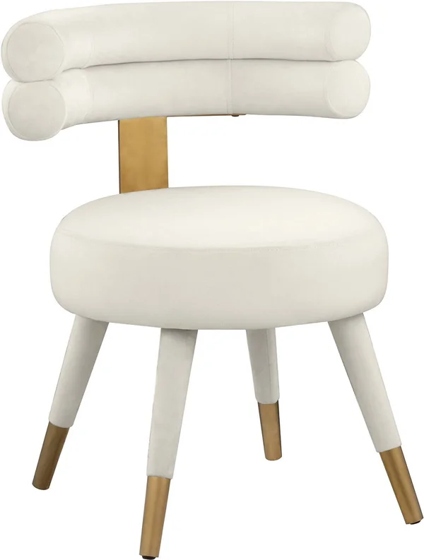 Meridian Furniture Fitzroy Cream Velvet Dining Chair (Set of 2)