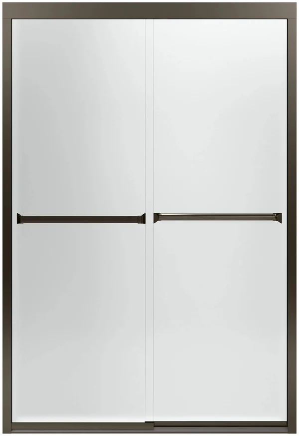 Sterling 581075-48adr-g03 Meritor Frameless Sliding Shower Door with Frosted Glass Pattern - 47-5/8 x 69-11/16-Inch, Anodized Dee