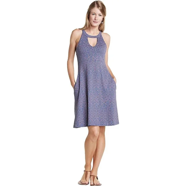 Toad & Co Women's Cue Wrap CafT Dress - Xs - Blueberry Batik Dot Print