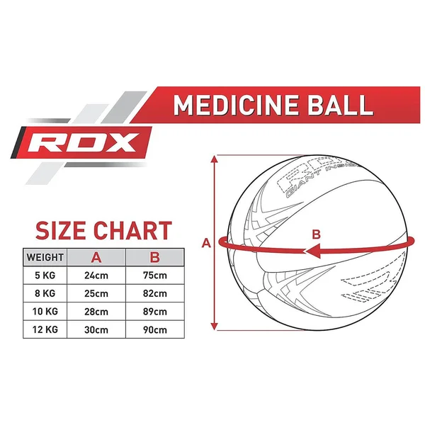RDX Heavy Medicine Ball, 10kg, White/Black