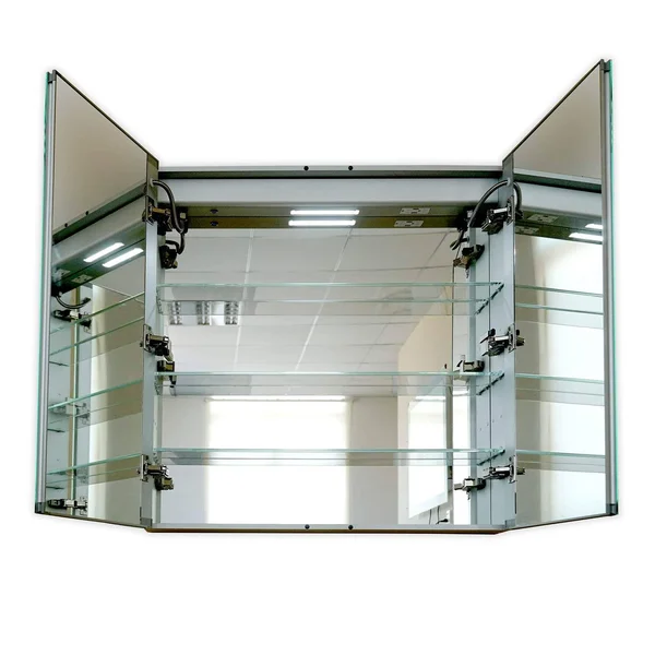 Lighted LED Bathroom Mirror Medicine Cabinet: 32x22 Wide x 32x22 Tall - Surface-mounted - Hinged on Left and Right - 6, 000 Kelvi