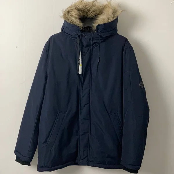 Calvin Klein Men's Snorkel Jacket with Faux-Fur Trim - Rich Indigo