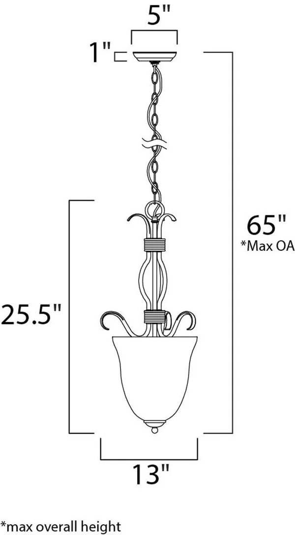 Maxim 10130WSOI Basix 2-Light Entry Foyer Pendant, Oil Rubbed Bronze